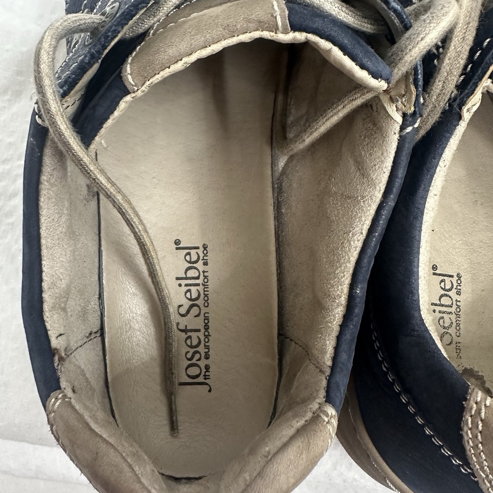 41 Josef Seibel Steffi 59 Waterproof Navy Blue Leather Casual Sneaker 10 Womens - Picture 10 of 14
